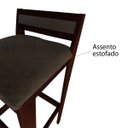 Ver imagem 7 de Banqueta Baixa 70cm para Bancada Assento Estofado em Linho Cecilia:imbuia com Linho Marrom