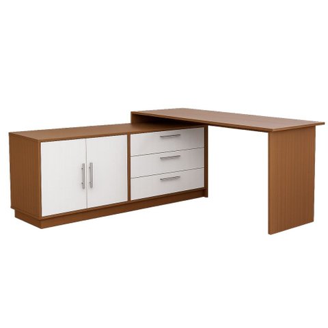 Penteadeira com Cômoda Mônaco 2 Portas 3 Gavetas Freijó/Branco - Panorama Móveis