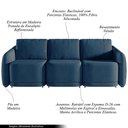 Ver imagem 3 de Sofá Cama Modulado Retrátil e Reclinável Decorativo Varsóvia 276cm Veludo Azul Marinho G33 - Gran Be