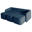 Ver imagem 5 de Sofá Cama Modulado Retrátil e Reclinável Decorativo Varsóvia 276cm Veludo Azul Marinho G33 - Gran Be