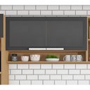 Ver imagem 1 de Armário Aéreo de Cozinha 120cm 2 Portas em Vidro Fumê 1 Nicho MDF Porto Itatiaia
