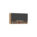 Ver imagem 3 de Armário Aéreo de Cozinha 120cm 2 Portas em Vidro Fumê 1 Nicho MDF Porto Itatiaia