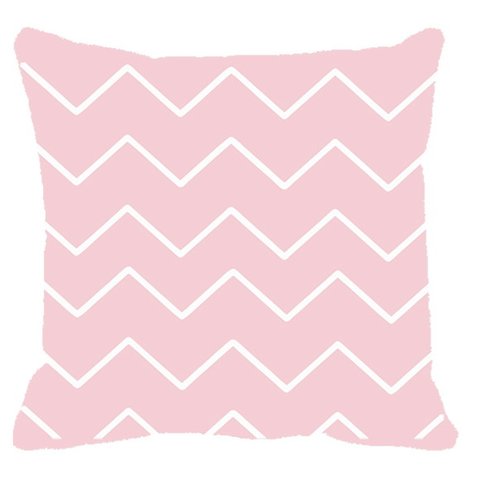 Almofada Chevron Rosa e Branco