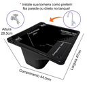 Ver imagem 2 de Tanque Plástico Preto 26l de Parede para Torneira de Bancada