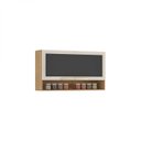 Ver imagem 3 de Armário Aéreo de Cozinha 120cm 2 Portas em Vidro Fumê 1 Nicho MDF Porto Itatiaia