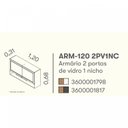 Ver imagem 5 de Armário Aéreo de Cozinha 120cm 2 Portas em Vidro Fumê 1 Nicho MDF Porto Itatiaia