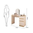 Ver imagem 3 de Penteadeira com Espelho Curvo 110cm Camarim Ariel Off White Dourado