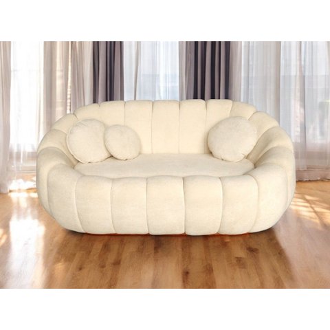 Namoradeira Concha Decorativa com Almofadas Boucle - Estopar