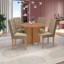 Ver imagem 1 de Conjunto Sala de Jantar Nira Kappesberg 4 Cadeiras Veludo Bege
