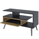 Ver imagem 2 de Rack Aparador Estante para Tv 55 Polegadas com Porta Nicho Prateleira Pés Palito Retro