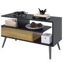 Ver imagem 4 de Rack Aparador Estante para Tv 55 Polegadas com Porta Nicho Prateleira Pés Palito Retro