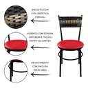 Ver imagem 2 de 2 Cadeiras Pretas para Cozinha Viena Cappuccino Premium Assento Vermelho