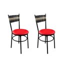 Ver imagem 1 de 2 Cadeiras Pretas para Cozinha Viena Cappuccino Premium Assento Vermelho