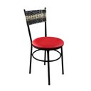 Ver imagem 4 de 2 Cadeiras Pretas para Cozinha Viena Cappuccino Premium Assento Vermelho