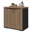 Ver imagem 1 de Balcão para Escritório 74cm 2 Portas Rayly Nogal/preto A06 - Mpozenato
