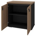 Ver imagem 5 de Balcão para Escritório 74cm 2 Portas Rayly Nogal/preto A06 - Mpozenato