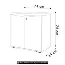 Ver imagem 4 de Balcão para Escritório 74cm 2 Portas Rayly Nogal/preto A06 - Mpozenato