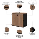 Ver imagem 3 de Balcão para Escritório 74cm 2 Portas Rayly Nogal/preto A06 - Mpozenato