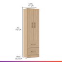 Ver imagem 3 de Guarda Roupa Solteiro 47x172cm MDP Carvalho 8012 Prime