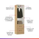 Ver imagem 4 de Guarda Roupa Solteiro 47x172cm MDP Carvalho 8012 Prime