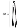 Pegador Multiuso Silicone e Inox - Pinça - Churrasco - Salada - Grelhados - Fritura - 3