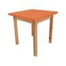 Mesa Infantil 65x65cm Laranja Linha Colorê Base em Madeira Maciça Pinus - 1