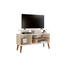 Ver imagem 2 de Rack para Tv de 42 Pés de Madeira Suporte Robusto 110cm:off White/canela