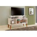 Ver imagem 1 de Rack para Tv de 42 Pés de Madeira Suporte Robusto 110cm:off White/canela
