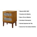 Ver imagem 2 de Conjunto de Mesa de Cabeceira Estilo Retro com Pes de Madeira Alto Padrão Marrom Nature