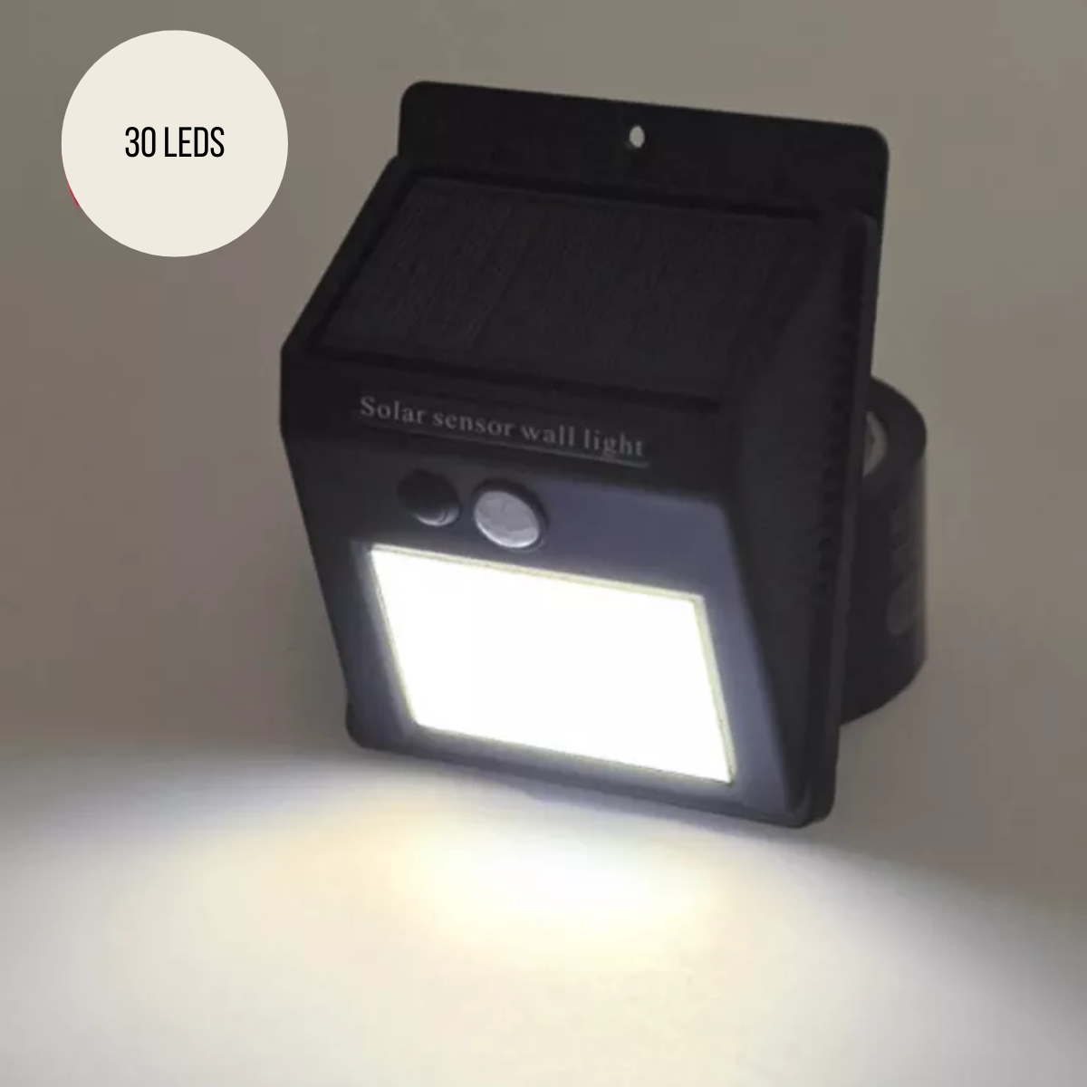 Arandela Lâmpada 30 Leds Luz Solar Com Sensor Noturno De Movimento Para Parede Muro Alpendre Caminho - 4