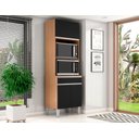 Ver imagem 1 de Armário Torre Quente para Cozinha 61 Cm 3 Pt 1 Gav - Andréia: Amendoa/preto