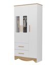 Ver imagem 1 de Armario Infantil Popy 3 Portas 2 Gavetas - Moveis Peroba Amendoa/branco