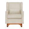 Poltrona C/ Puff Balanço Amamentação Aurora Veludo Bege - Lm Decor - 4
