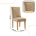 Ver imagem 3 de Mesa de Jantar Copper 180cm Tampo Mdf com 6 Cadeiras Eloise Moderna Mobília