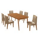 Ver imagem 2 de Mesa de Jantar Copper 180cm Tampo Mdf com 6 Cadeiras Eloise Moderna Mobília