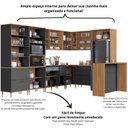Ver imagem 7 de Cozinha Modulada Completa 11 Peças com Cristaleira 16 Portas 6 Gavetas Isabelle