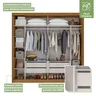 Guarda Roupa Casal com Espelho 2 Portas 4 Gavetas Velaris Móveis Lopas - 9