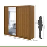Guarda Roupa Casal com Espelho 2 Portas 4 Gavetas Velaris Móveis Lopas - 5