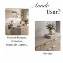 Ver imagem 5 de Kit 10 Puxador Porta Gavet Móveis Cozinha Drop Alumínio 50mm - Ouro