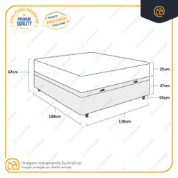 Cama Box Baú Casal + Colchão de Molas Ensacadas Ortobom Airtech Springpocket 138cm - 6
