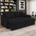 Ver imagem 2 de Sofá Cama Retrátil para Sala de Estar 174cm Una K01 Veludo Preto - Lyam Decor