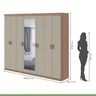 Guarda Roupa Casal com Espelho 8 Portas 4 Gavetas Duna Móveis Lopas - 4