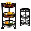 Ver imagem 1 de Organizador Chao 3 Prateleiras Fruteira Andares Estante Multiuso Cesto Desmontavel Redonda Cozinha B