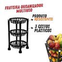 Ver imagem 3 de Organizador Chao 3 Prateleiras Fruteira Andares Estante Multiuso Cesto Desmontavel Redonda Cozinha B