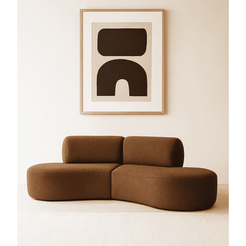 Sofá Orgânico Módulo Curvo Savana Boucle Marrom - Montanari's Decor