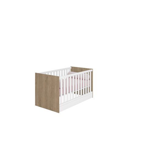 Berço Mini Cama Doce Sonho Estrado Regulavel Branco/Carvalho