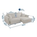 Ver imagem 4 de Sofá Retrátil e Reclinável 206cm com Almofadas Decorativas Eros Yescasa Bege Claro