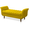 Recamier Puff Banco Namoradeira Sofá Sala 2 Lugares 150cm Grécia Suede Amarelo - DL Decor - 1