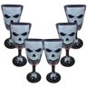 Taça Halloween Acrílico Preta com Caveiras - 6 Unidades - 1
