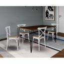 Ver imagem 1 de Jogo de Mesa Elen Retangular Tampo de Madeira 140x80cm Amêndoa com 4 Cadeiras Katrina Brancao